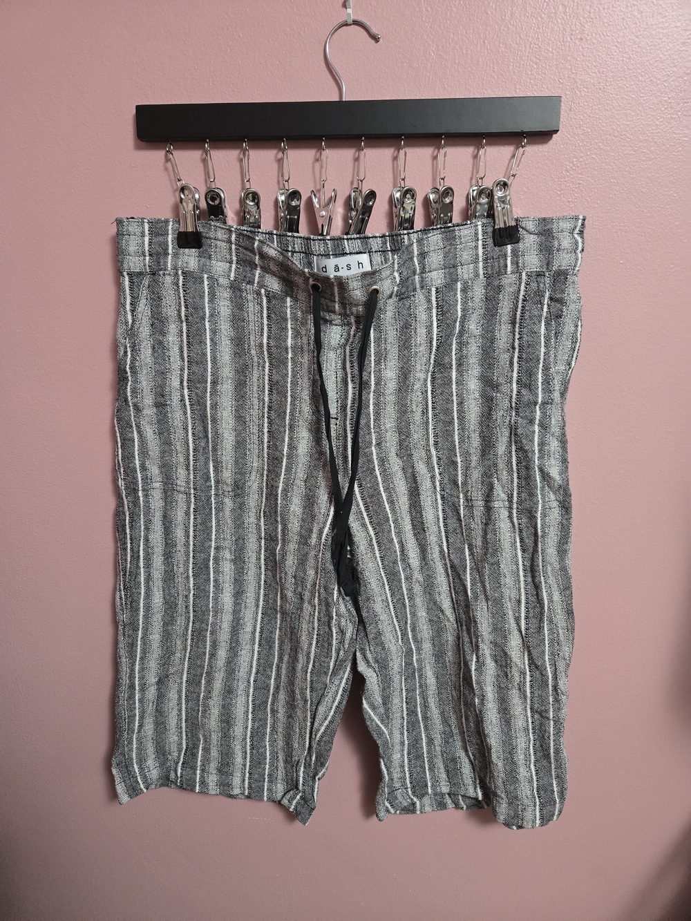 d•a•s•h Striped Wide Leg Pants in Black & White